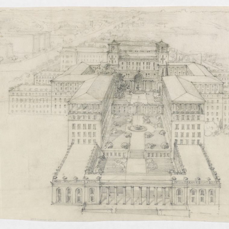 Proposed Masonic Temple Complex by Waddy B. Wood, 1922-24. The site of this proposed complex was where the Washington Hilton stands today. Library of Congress, Prints and Photographs Division, LC-DIG-ppmsca-31431. 