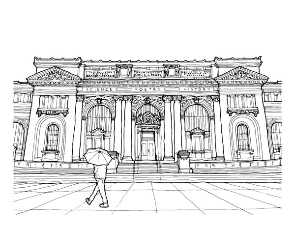 Historical Society of Washington, D.C. (Carnegie Library). Drawing by Scott Clowney.