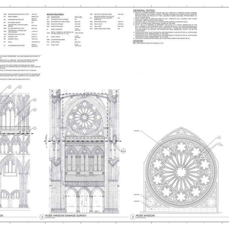 Washington National Cathedral Earthquake Repairs, Phase I: Apse East End and Interior Restoration, 2013. Courtesy of Washington National Cathedral Construction Archives Collection, National Building Museum Collection. 