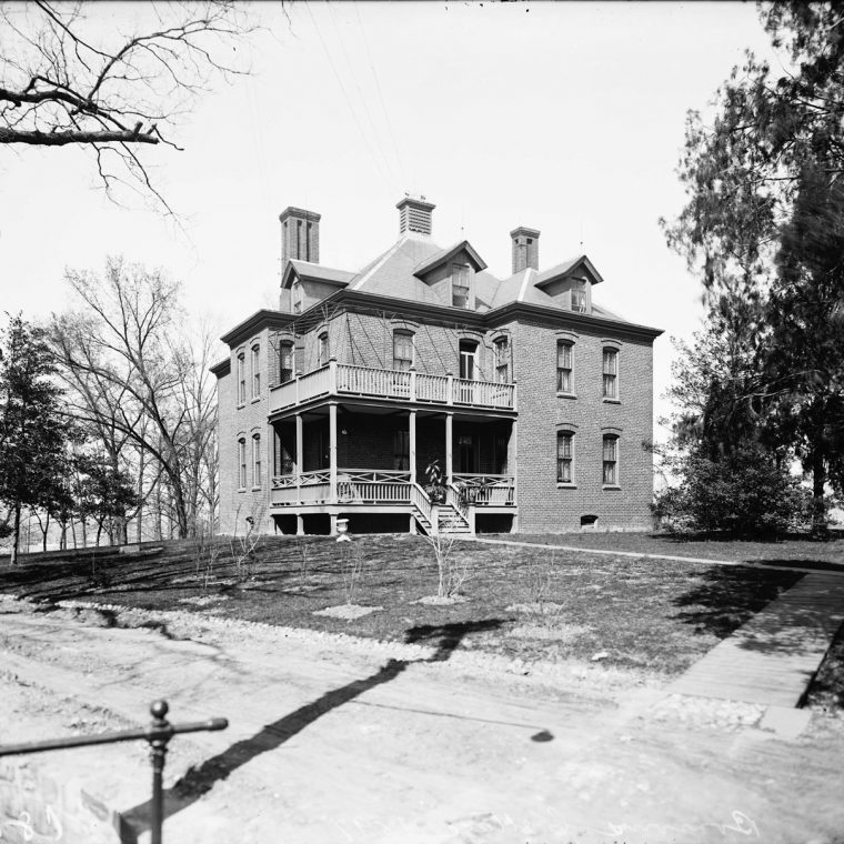 Some affluent patients, such as Sarah Burroughs, were housed in cottages on campus with their own personal nursing staff. Courtesy of the National Archives and Records Administration, c. 1890s 