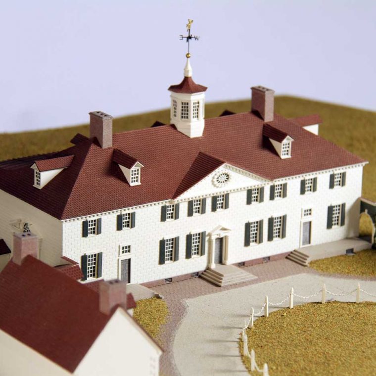 Mount Vernon, Alexandria, Virginia. Built by George Washington, mid-1700s. Model by Studios Eichbaum + Arnold, 2011. Photo by Museum staff. 