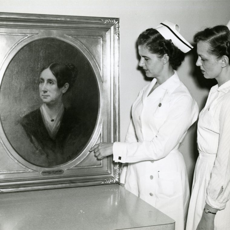 Dorothea Lynde Dix was an educator and activist who spoke out against the problems in the mental health care system. Her legacy as a founder of St. Elizabeths endured into the second century of the hospital. Courtesy National Library of Medicine, c. 1950s. 