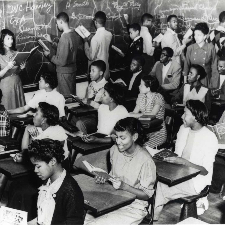 Practice teacher Gloria Delores Treadgill, in Mrs. Mary Hundley’s French class, Dunbar High School, 1949. Courtesy Library of Congress, Prints and Photographs Division. 