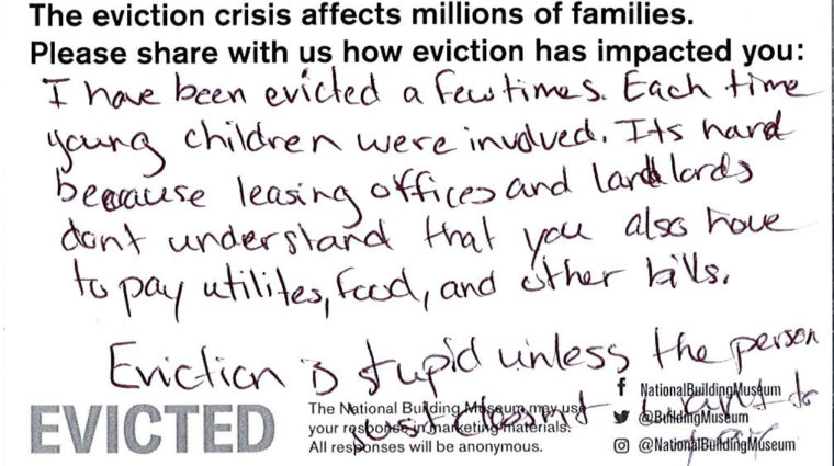 I have been evicted a few times. Each time young children were involved. It’s hard because leasing offices and landlords don’t understand that you also have to pay utilities, food, and other bills. Eviction is stupid unless the person just doesn’t want to play.