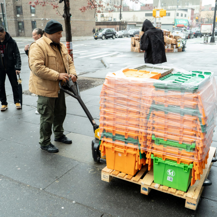 March 29, 2020: Delivery run to Community Services Food Program, East 147th Street at Willis Avenue, Bronx, New York. © Camilo José Vergara 