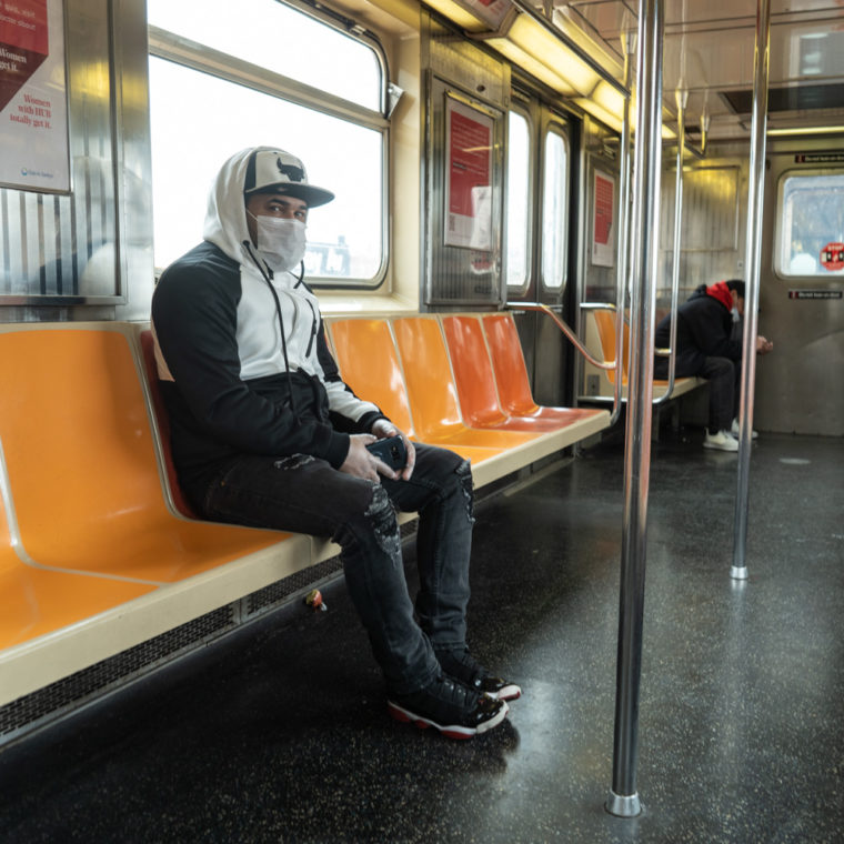 March 17, 2020: Riding the 3 train, Rockaway Avenue, Brooklyn, New York. © Camilo José Vergara 