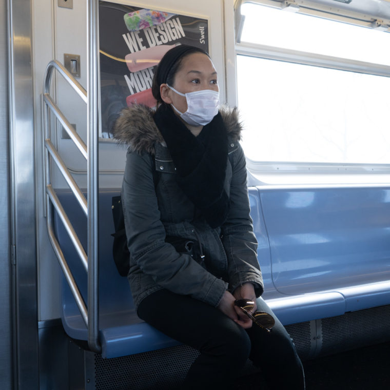 March 22, 2020: Riding the 7 train, Woodside, Queens, New York. © Camilo José Vergara 