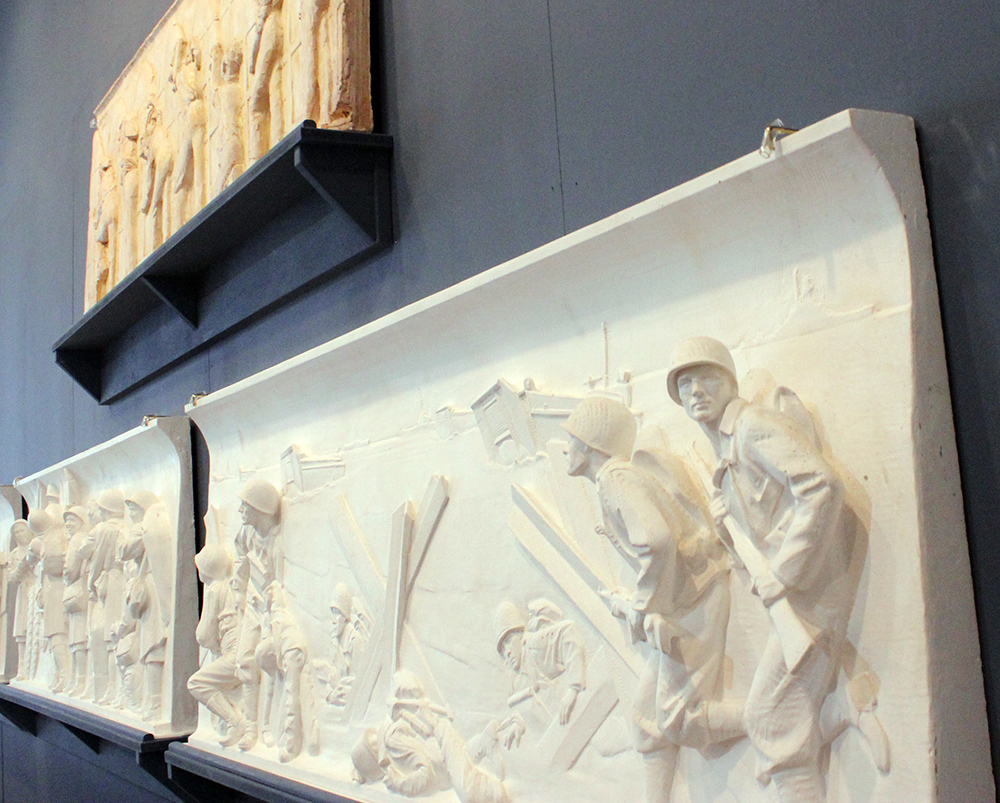 World War II Memorial Bas-Relief Panel Models. Photo by Museum Staff.