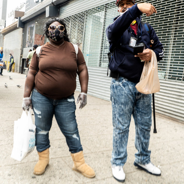 May 22, 2020: In line at Broad Street south of Market Street in Newark, New Jersey. © Camilo José Vergara 