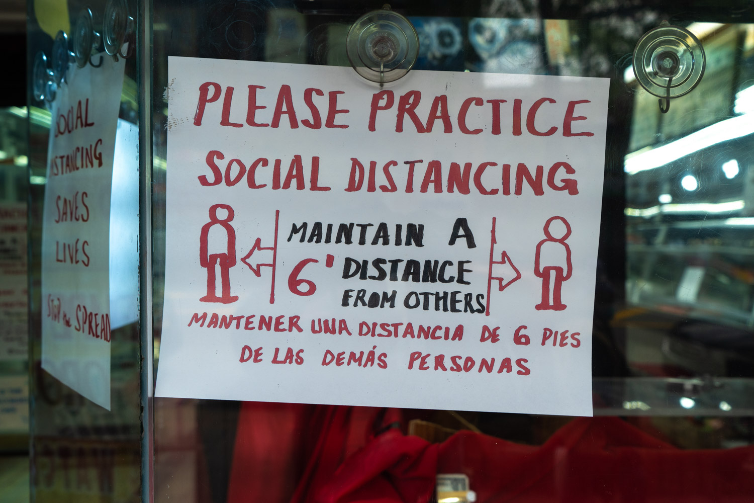 May 2, 2020: Hand-drawn sign posted at a pawn shop on Southern Boulevard near Aldus Street, Bronx, NY. © Camilo José Vergara