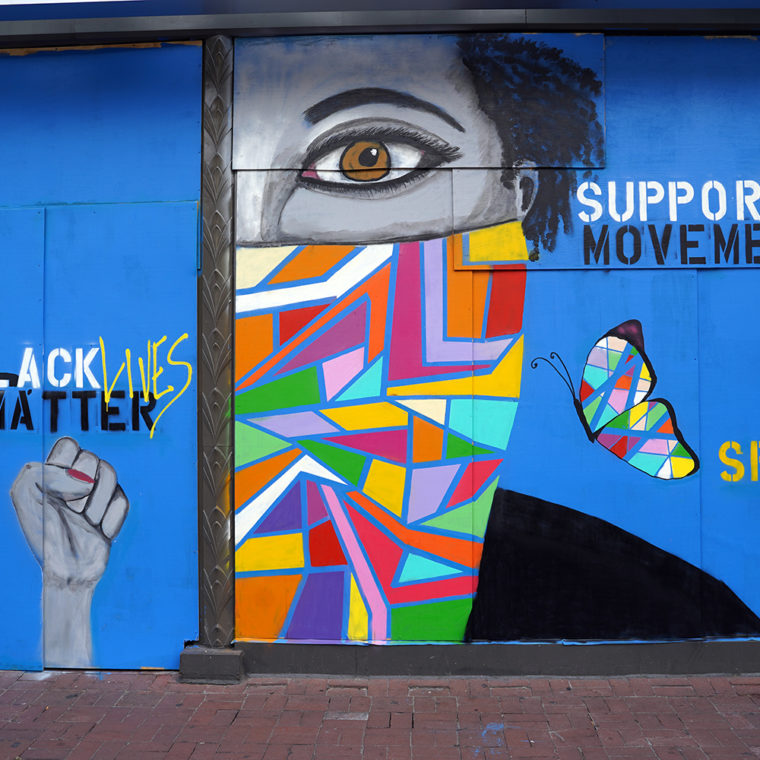 Gallery Place Murals 3: Support the Movement, by Keiona Clark 