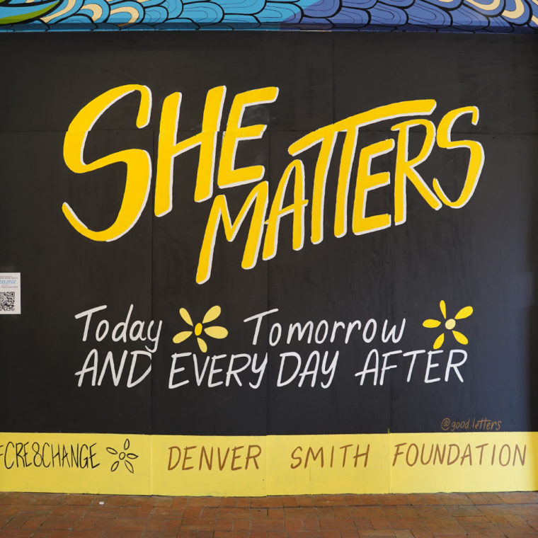 Gallery Place Murals 4.2: She Matters, by Good Letters Design 