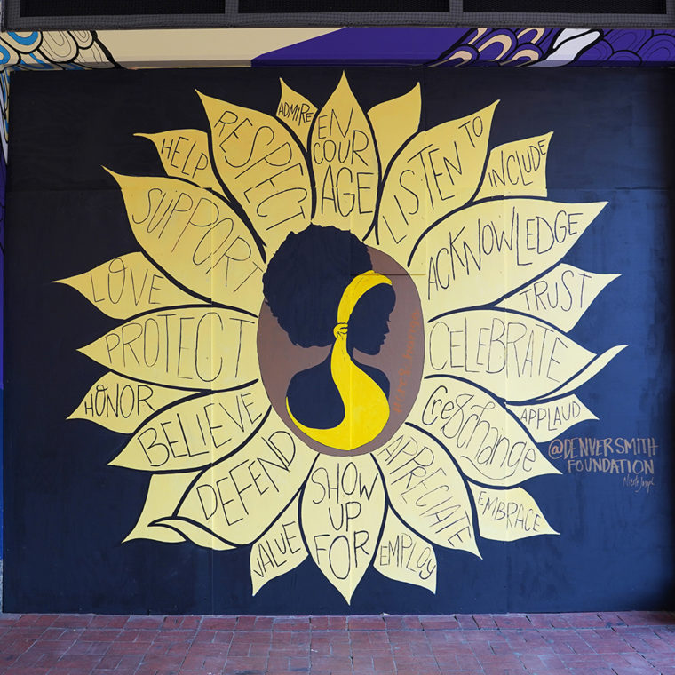 Gallery Place Murals 4.1: Sunflower, by Denver Smith Foundation & Nicole Joseph 