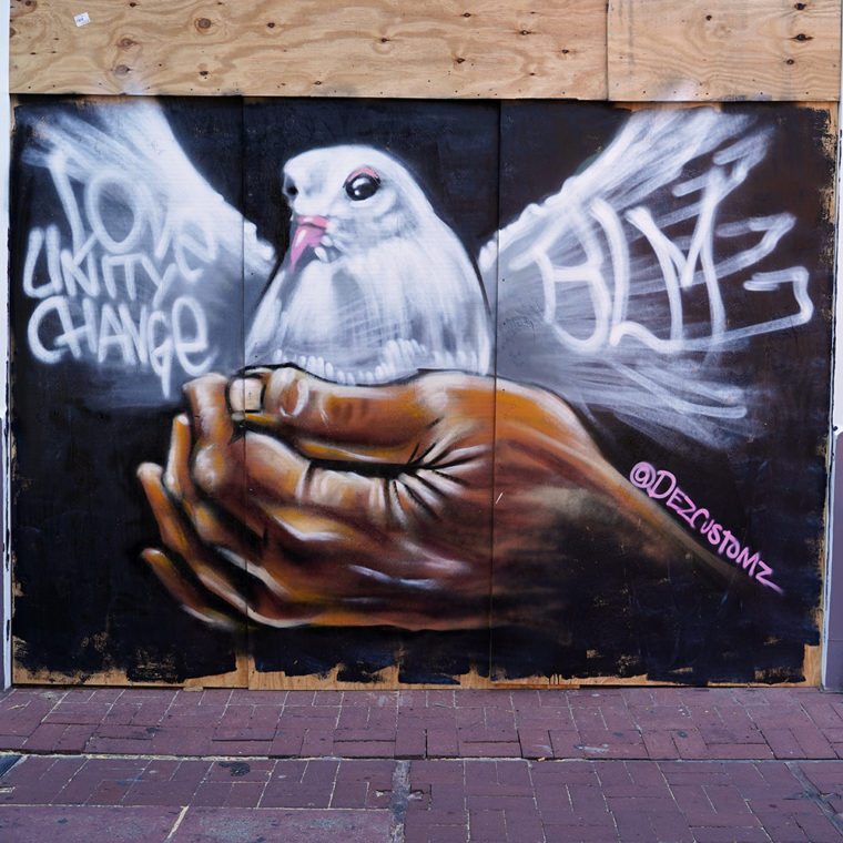 Gallery Place Murals 5: Peace Dove, by Dez Zambrano 