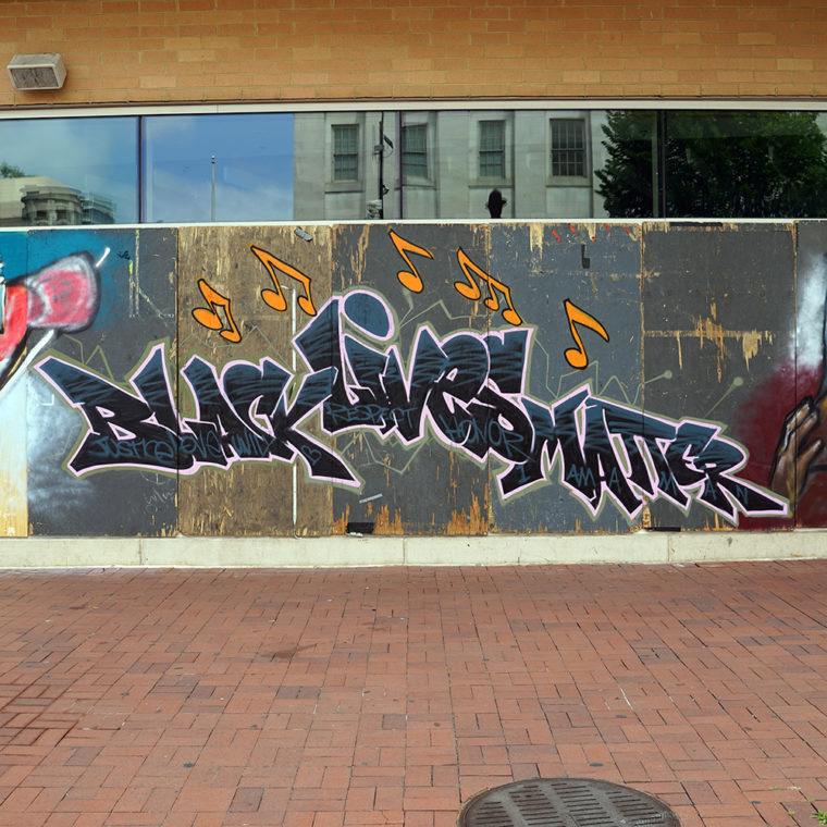 Gallery Place Murals 7: Black Lives Matter, by Dez Zambrano + Levi Robinson 