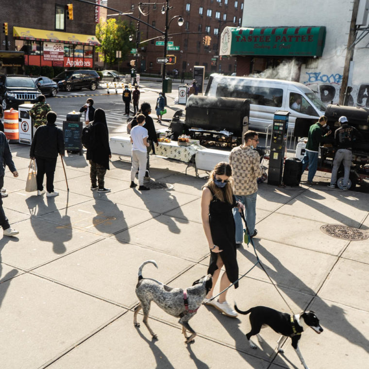 October 15, 2020: Popular Tropical Treats BBQ. Marcy Avenue at Fulton Street, Brooklyn, New York. © Camilo José Vergara 