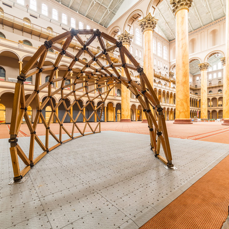 A section of the Lo-Fab Pavilion, designed for the 2015 Boston Design Biennial. 